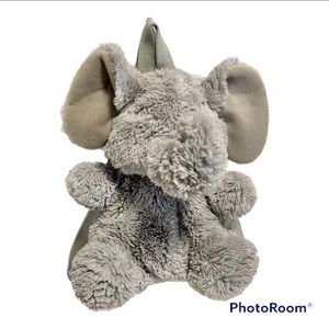 Elephant Plush Backpack Zipper Gray 14" Just Pretend Kids